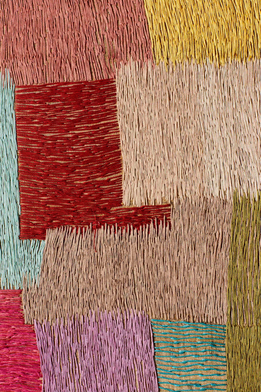 Section of Thread work on Ghisa Silk, 2023, 24x16